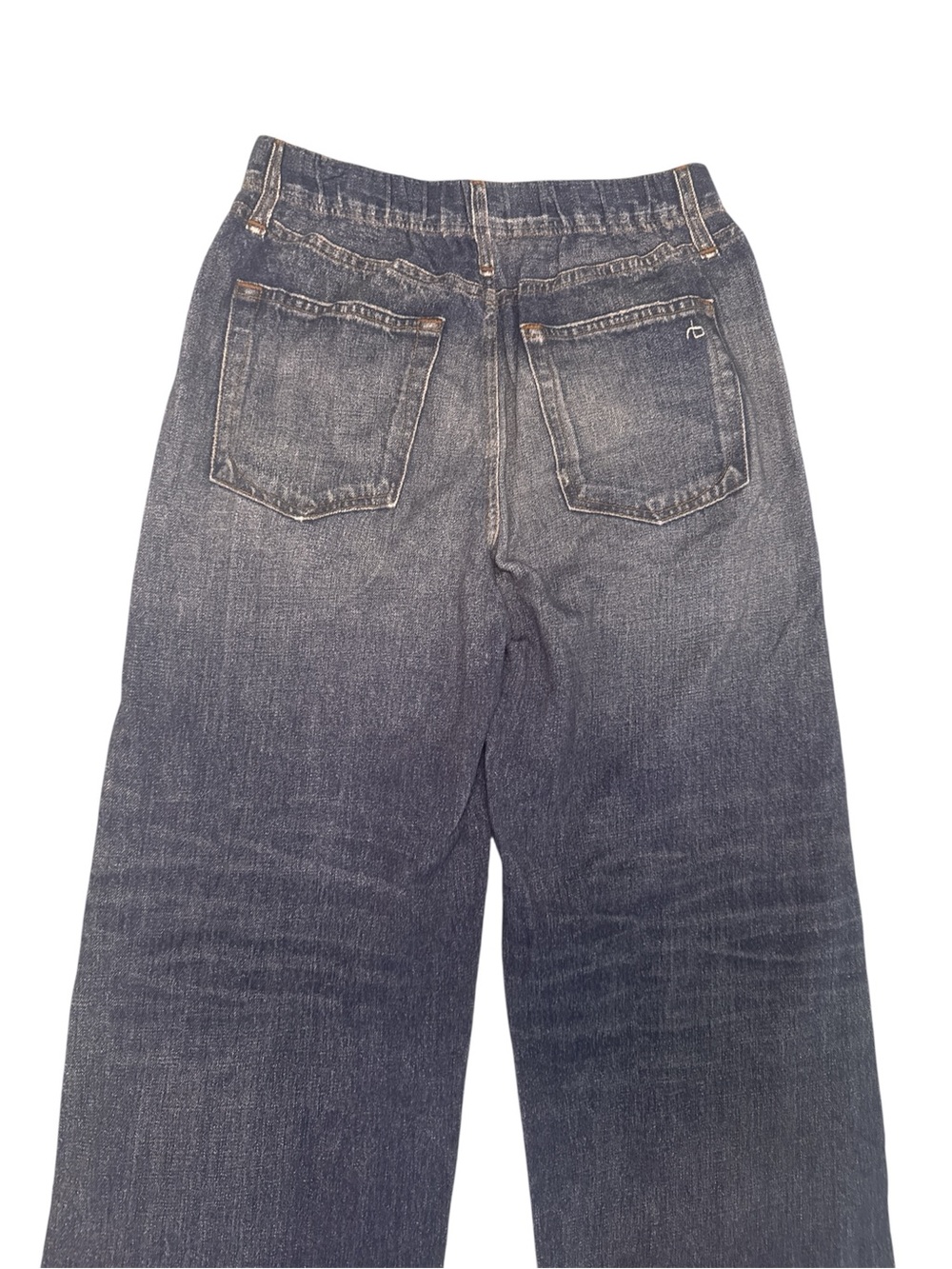Rag & Bone Miramar Cotton Terry Wide-Leg Dark Indigo Sweatpants Jeans - Picture 4 of 6